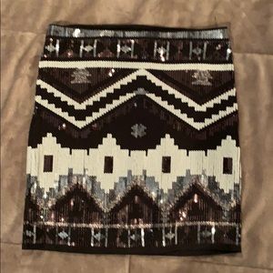 Express high waisted sequined skirt